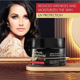 Crème Visage Anti-Rides Restructurante SPF 10, Réduit les Rides, Restaure lElasticité et la Fermeté de la Peau, 50 ml, Gerov