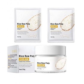 Crema De Arroz Para Blanquear La Piel - Rice Raw Pulp Face Cream,Crema De Arroz Para La Piel De Cara Y Cerrar Los Poros Quita
