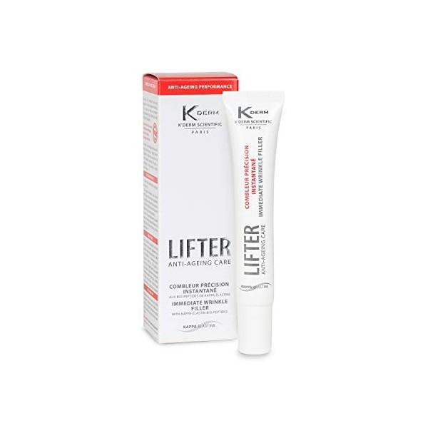 KDERM - Lifter Combleur Précision Instantané - Soin du Visage Anti-Age 2-en-1 aux Bio-Peptides de Kappa-Elastine - Tube Préci