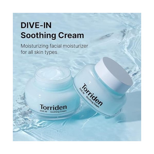 [Torriden] Dive-In Low Molecular Hyaluronic Acid Soothing Cream Dive-In Low Molecular Hyaluronic Crème hydratante à lacide 