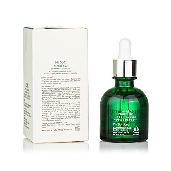 [Mizon] Peptide 500, Original Skin Energy 30ml Korean Skincare - 45% de solution peptidique, Sérum anti-rides, hydratant, A