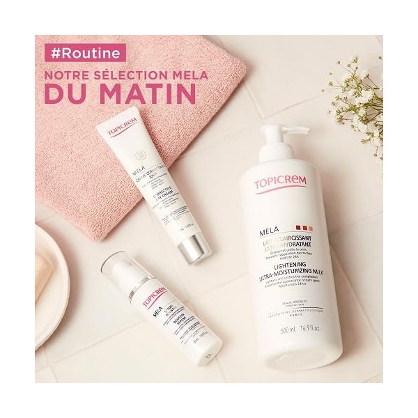 Topicrem - Mela, Crème Jour Unifiante Anti-Taches - Hydrate 24h, Unifie le Teint, Corrige et Prévient l’Apparition des Taches