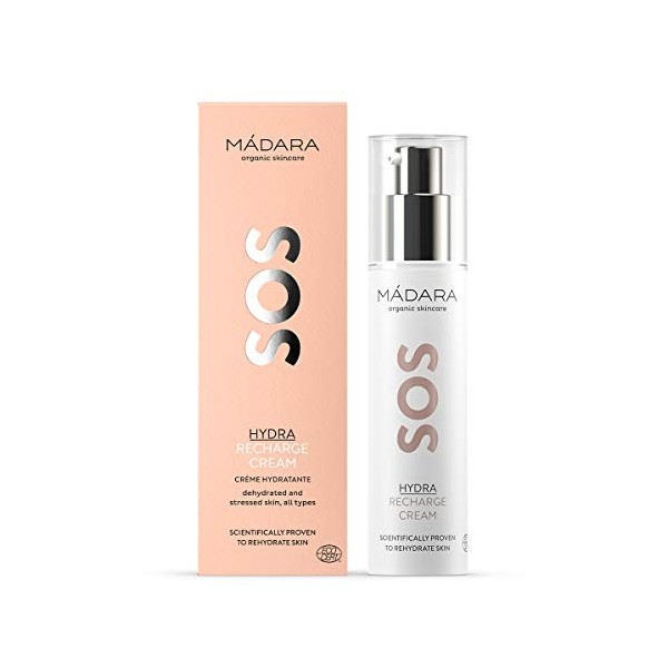 MÁDARA Organic Skincare | Crème Recharge SOS HYDRA - 50 ml, Crème hydratante intense, Infusée dantioxydants anti-âge de pivo
