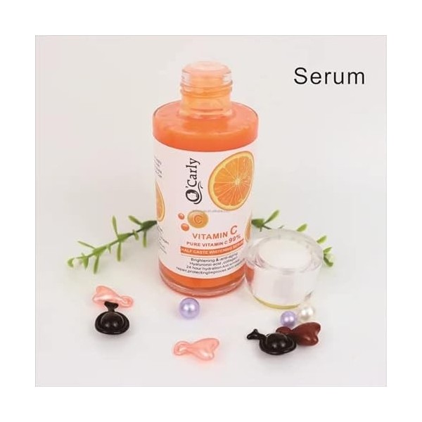 Serum visage PURE vitamine C à 99%, serum super blanchissant à la vitamine c, collagène et acide hyaluronique. 120ml1