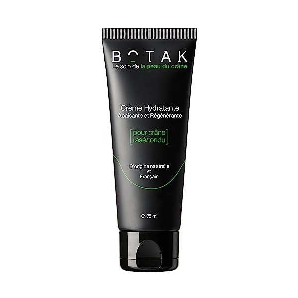 Crème Hydratante Apaisante Régénérante BOTAK pour Crâne Rasé/Tondu | 97% dorigine naturelle, Végan, Français | Matifiant | A