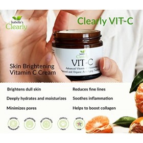 Clearly VIT-C, Crème éclaircissante à la vitamine C pour le visage | Extraits de baies naturels et biologiques | Tonifie et a