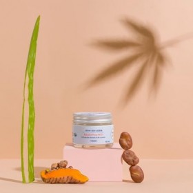 Crème visage anti-âge pour peau mixte à lhuile de karanja et de curcuma