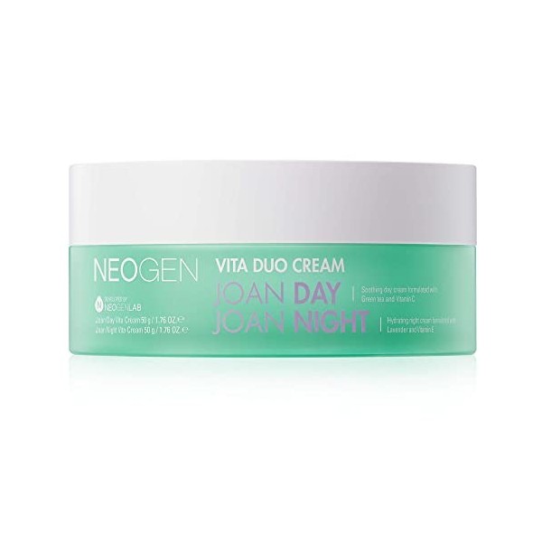 Neogen Joan Kim Vita Duo Cream, Joan Day and Night Cream, crème double coréenne, ingrédients naturels Thé vert et vitamine C,