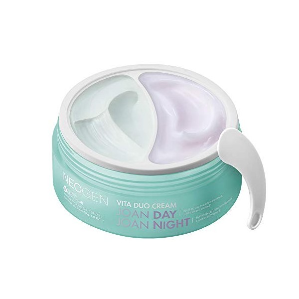 Neogen Joan Kim Vita Duo Cream, Joan Day and Night Cream, crème double coréenne, ingrédients naturels Thé vert et vitamine C,