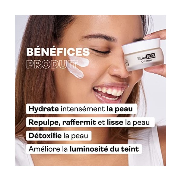 NUBIANCE - NubiAGE D-fense - Forte Concentration en Bakuchiol- Creme Anti Ride - Creme Hydratante Visage - Anti Age - Anti Ri