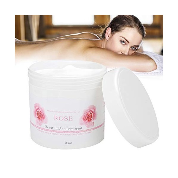 Crème de Massage 500g, Crème Pour Le Visage Extrait Rose, Hydratant pour le Visage, Contrôle De LHuile Hydratante Pour Le Vi