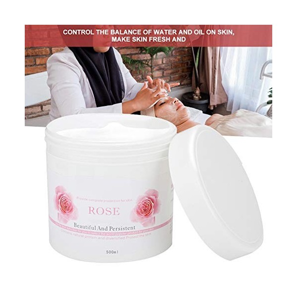 Crème de Massage 500g, Crème Pour Le Visage Extrait Rose, Hydratant pour le Visage, Contrôle De LHuile Hydratante Pour Le Vi