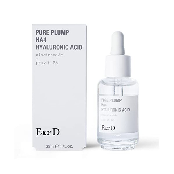 Face D | Pure Plump, Sérum à lAcide Hyaluronique HA4 à Effet Raffermissant Immédiat, 30 ml