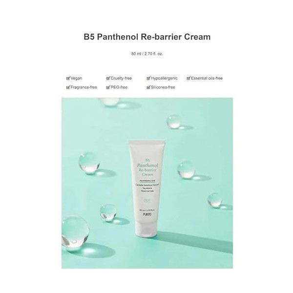 [PURITO] B5 Panthenol Re-Barrier Cream B5 Panthénol Crème re-Barriere 80ml