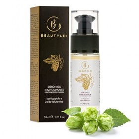 BEAUTYLEI | Sérum Anti-Rides Visage Repulpant BIO | Contour Yeux et Lèvres, Nasolabial | Acide Hyaluronique et Houblon | Inod