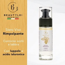 BEAUTYLEI | Sérum Anti-Rides Visage Repulpant BIO | Contour Yeux et Lèvres, Nasolabial | Acide Hyaluronique et Houblon | Inod