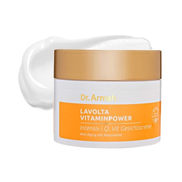 LAVOLTA crème visage anti-âge vitaminée naturelle avec niacinamide, rétinol végétal, beurre de karité, vitamine E & Q10 100ml