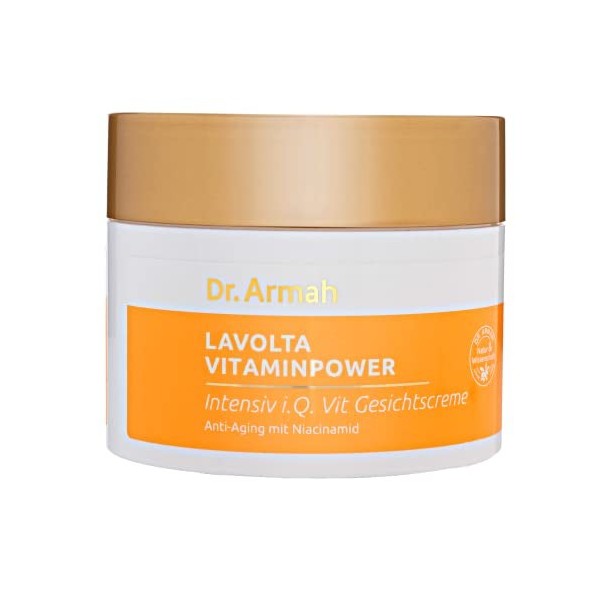 LAVOLTA crème visage anti-âge vitaminée naturelle avec niacinamide, rétinol végétal, beurre de karité, vitamine E & Q10 100ml