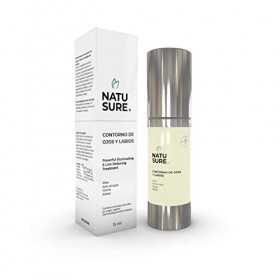 NATUSURE - Contour Yeux et Lèvres - Collagène Hydrolysé, Acide Hyaluronique, Extrait de Raisin, Caféine et Vitamine B3 et E -