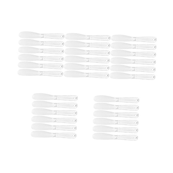 minkissy Lot de 30 spatules pour le visage - Applicateur de crème - Transparentes - Pour le mélange du visage - Pour la beaut