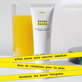 Soin visage éclat bonne mine immédiat naturel Glowy Hours | Hydrate et Illumine le teint | Actifs naturels à 97% | 30mL | Nid