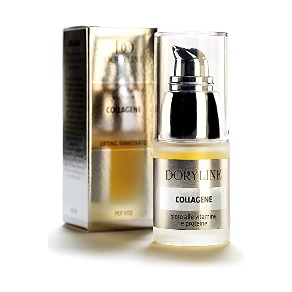 DORYLINE Sérum Visage au Collagène Super Nourrissant 15ml, Sérum 100% Made in Italy aux Vitamines et Protéines Naturelles, Ba