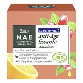 N.A.E. Crème Visage Nuit Anti-Rides Huile dEglantier et Extrait dEcorce dOrange, 50ml