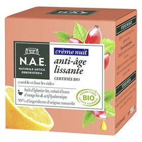 N.A.E. Crème Visage Nuit Anti-Rides Huile dEglantier et Extrait dEcorce dOrange, 50ml