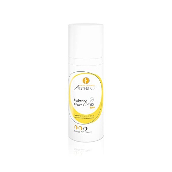 AESTHETICO - hydrating cream SPF 50 - Soin de jour intensément hydratant avec haute protection UV pour peaux sensibles et dés
