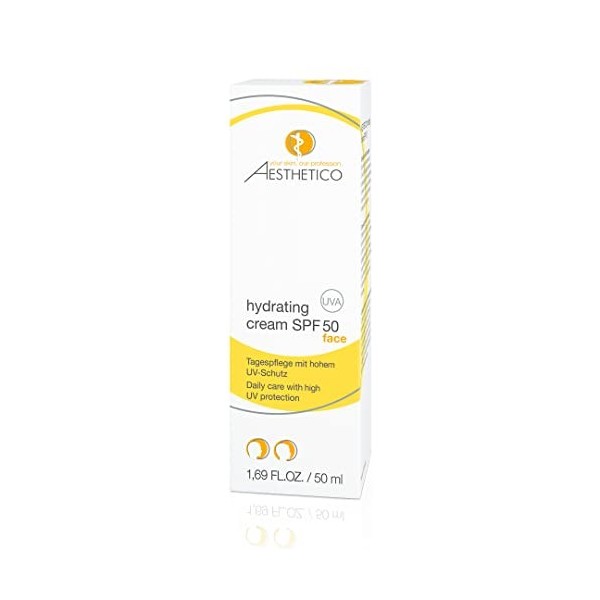 AESTHETICO - hydrating cream SPF 50 - Soin de jour intensément hydratant avec haute protection UV pour peaux sensibles et dés