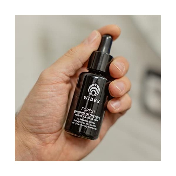 FORET. Sérum visage ultra antioxydant pour hommes avec astaxanthine et 21 ingrédients actifs 100% naturels et 74% biologiques