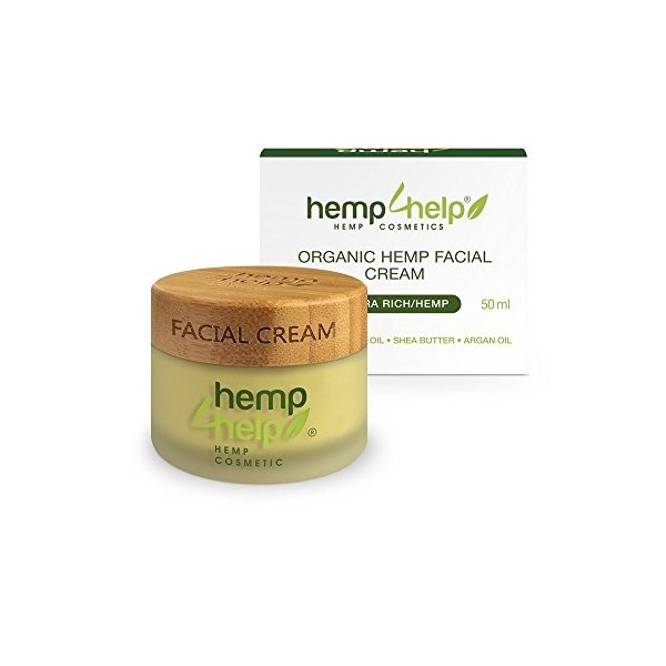 Hemp4Help-Crème Bio pour le visage-Hydration-soin de nuit Huile de chanvre biologique, extrait de chanvre, huile de jojoba, h