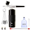 Wdesrgt Portable Rechargeable Sans Fil Aérographe avec Compresseur Double Action Spray Outils pour Visage Beauté Nail Art Tat