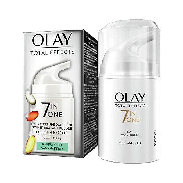 Olay Total Effects - Crème De Jour Hydratante 7 En 1, Sans Parfum, Avec Niacinamide - 50 Ml