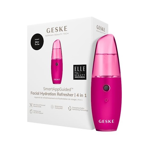 GESKE | SmartAppGuided™ Facial Hydration Refresher | 4 in 1 | Atomiseur deau | Vaporisateur facial | Vaporisation deau | Br