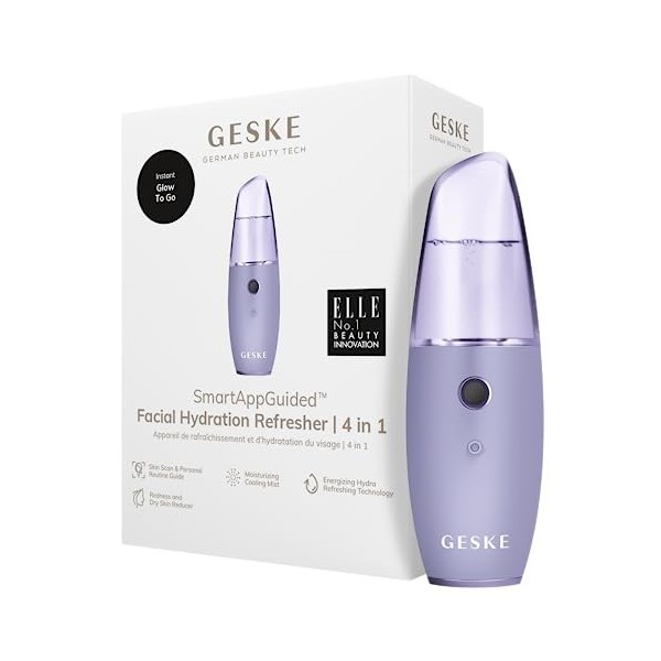 GESKE | SmartAppGuided™ Facial Hydration Refresher | 4 in 1 | Atomiseur deau | Vaporisateur facial | Vaporisation deau | Br