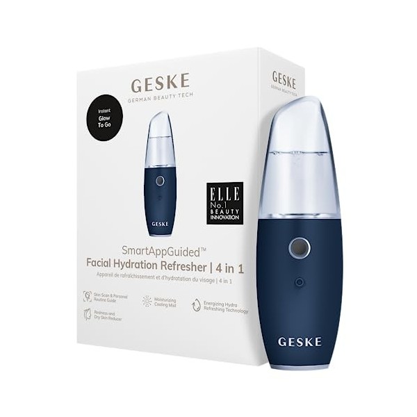 GESKE | SmartAppGuided™ Facial Hydration Refresher | 4 in 1 | Atomiseur deau | Vaporisateur facial | Vaporisation deau | Br