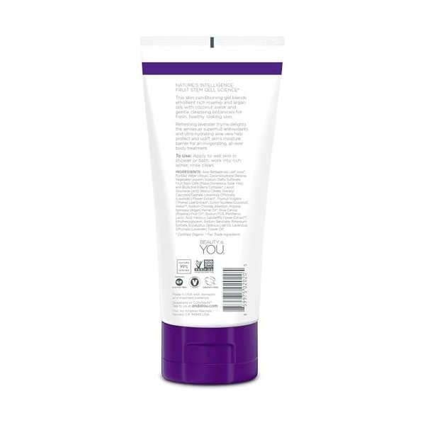 Gel Rafraîchissant douche, Lavande Thym, 8,5 fl oz 251 ml - Andalou Naturals