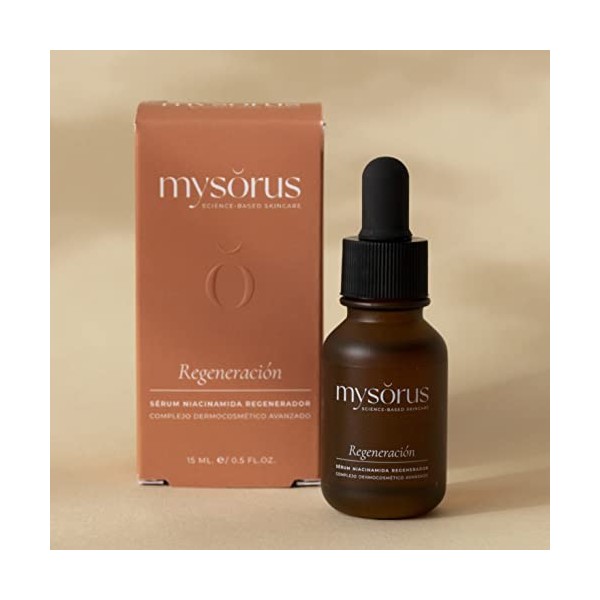 mysŏrus Regeneración, sérum régénérant à la Niacinamide. Améliore les imperfections et régule la production de sébum. Végétal