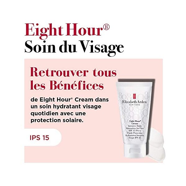 Elizabeth Arden Eight Hour Cream, Fluide Intensif Protecteur 50 ml , Hydratation Visage, IPS 15