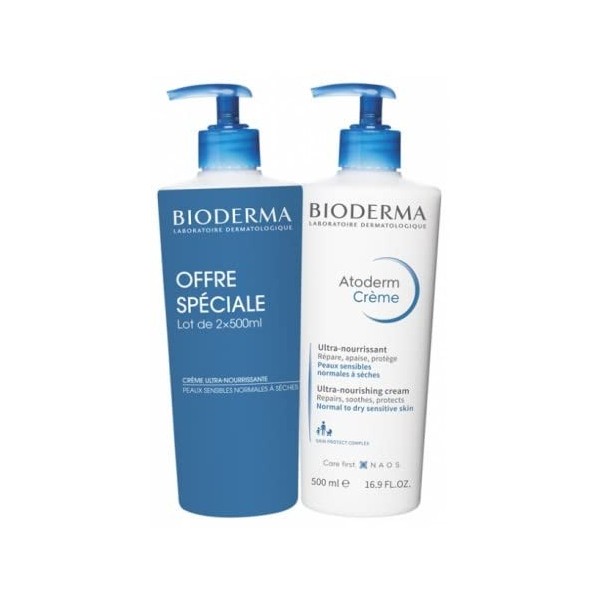 Bioderma Atoderm Crème Ultra Crème Hydratante Ultra-Nourrissante Lot de 2 x 500 ml