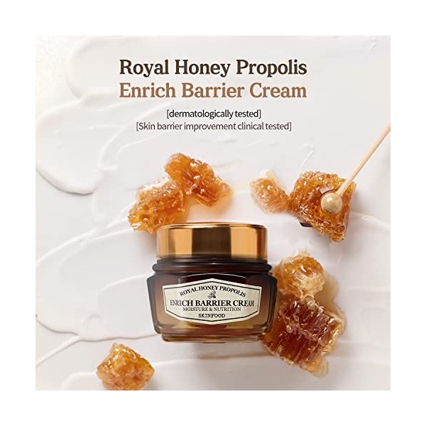 SKIN FOOD miel royal propolis enrich crème barrière 2,13 de fl.oz. 63ml - noir à 50% propolis et gelée royale extrait conte