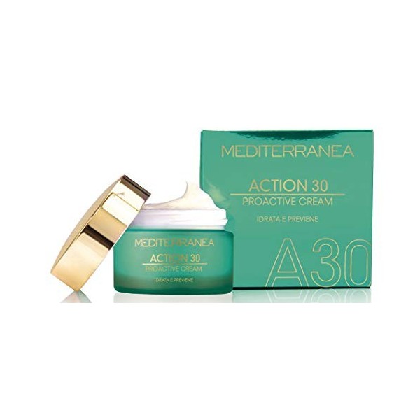 Mediterranea - Action 30 Proactive Cream - Crème Jour et Nuit Hydratante et Préventive pour Retarder lApparition des Premièr