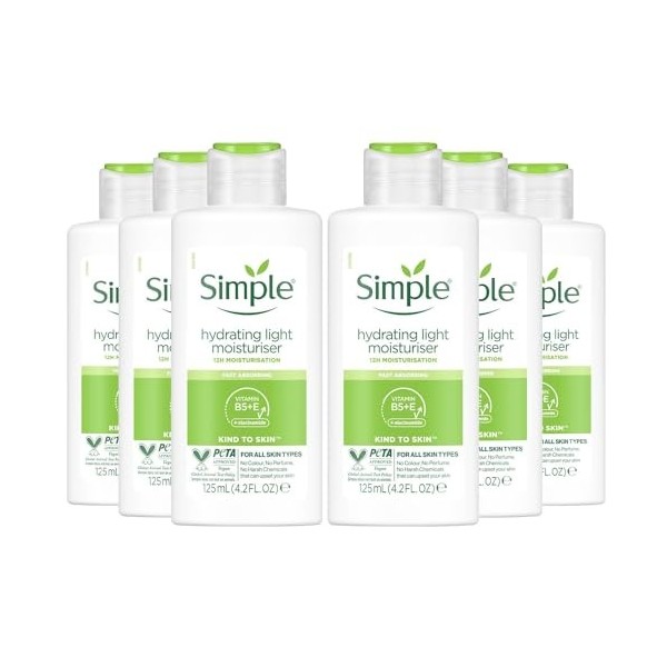 Simple Kind to Skin Lot de 6 tubes de crème hydratante légère 125 ml