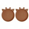 Nuuroo - Akila Silicone Plate 2-Pack Giraffe - Caramel Café