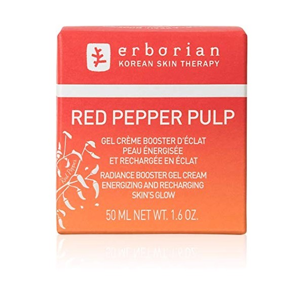 Erborian - Red Pepper Pulp - Gel Crème Booster dEclat - Soin du Visage - Peau Energisée et Rechargée en Eclat - sApplique M