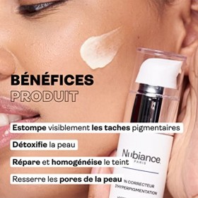 NUBIANCE - Crème Anti-Tache Visage HRB-3 | Correcteur dHyperpigmentation | Crème de Nuit Éclaircissante | Pour Peaux Noires,