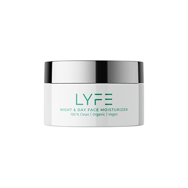 LYFE Crème Hydratante Visage Bio Jour et nuit | Soin visage raffermissant | Anti-rides | Peau sèche, mixte, mature, sensible 