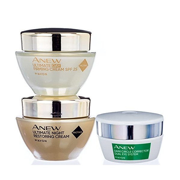 Avon Anew Ultimate Day Cream + Anew Ultimate Night Cream + Anew Ultimate Night Cream Corrector Double Eye Cream - Lot de 3