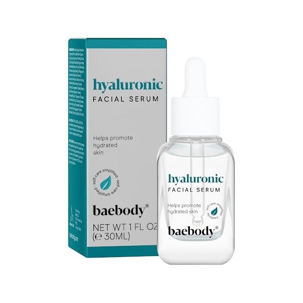 Baebody sérum acide hyaluronique pour le visage avec de la vitamine c et la vitamine e, 1 unze